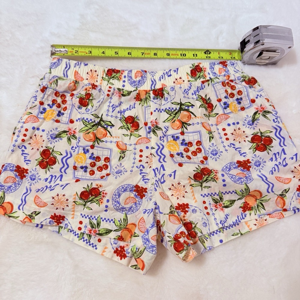 Vinyl Threads short colorful Mediterranean fruit print Lightweight Comfortable M - Picture 4 of 4